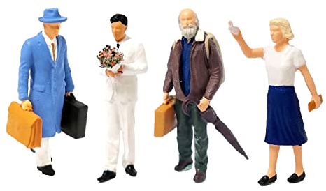 Almencla Figure Dipinte a Mano, Miniatura, Diorami, Collezioni, Layout, Bambola in Resina, Persone Minuscole, Treno, Ferrovia, Giardino, Personaggio D, 4 Figura 64a