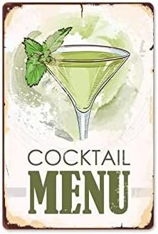 Bonoff Pittura Nuovo Ice Cocktail Menu Tea House Cafe Metallo Piatto Poster Interni Wallticker Arte Vintage Wall Art Decor Segno In Metallo Poster 20x30 cm
