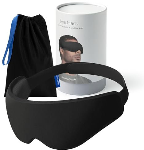 Mascherina per gli occhi con cuscino di struzzo nero eclissi