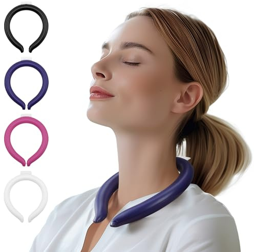 Magic Gel Ice Neck Cooler - Ice Cooling Neck Ring - Cooling Tube Ring - Wrap Around to Keep Cool - Reusable with Tap Water - Cool Relief from Heat - Ergonomic Design
