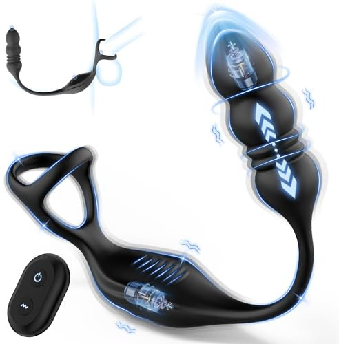 Anal Vibrator Prostata Stimulation Männer mit Penisring Sex Spielzeug für die Männer Anal Dildo Analplug Analvibratoren für Mann Anal Plug Vibratoren für Männer mit 9 Vibrationsmodi Sex Toys