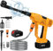 Cordless Pressure Washer, Portable Power Washer with 1 x 6000mAh Battery, 6-in-1 Nozzle, 10 Levels Pressure Adjustment, 5M Hose, LED Display, High Pressure Jet Washer Cleaner for Garden, Patio, Car