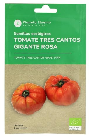 Planeta HUERTO Semillas Ecológicas de Tomate Tres Cantos Gigante Rosa – Tomates Grandes, Dulces y Productivos