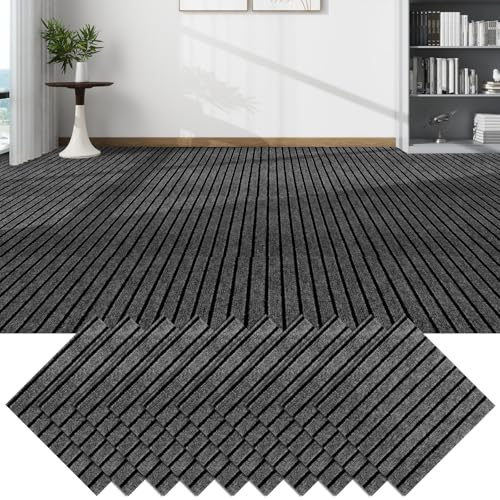 DAJAVE 30 Stück Teppichfliesen 30x30 cm, Teppichfliesen Selbstklebend, Teppichboden, Teppich Fliesen, Teppichfliesen Selbstliegend für Büro, Wohnzimmer, Balkon