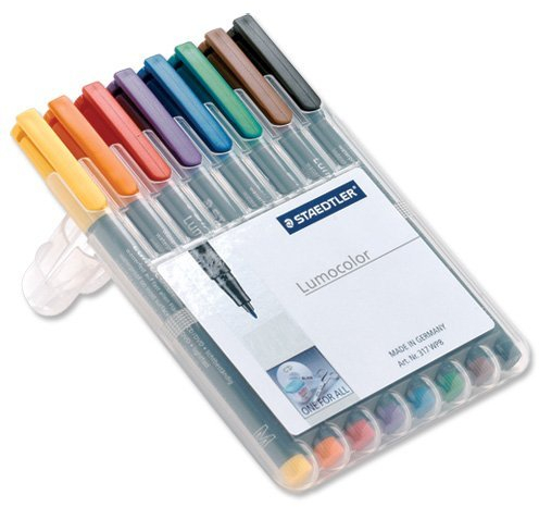 Staedtler 315 WP8 3er Sparpack Lumocolor Universalstift M-Spitze, circa 1.0 mm, non-permanent, 3x 8 Stück in aufstellbarer Staedtler Box