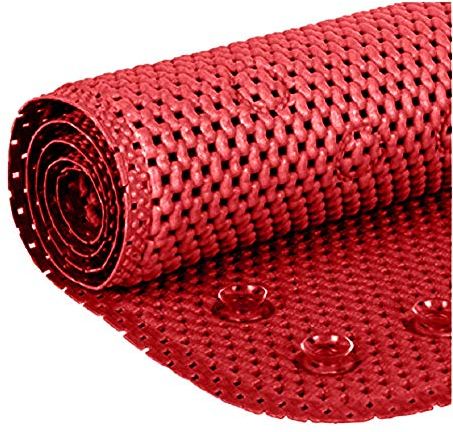 Deluxe-Badewannenmatte, rutschfest, weicher Schaumstoff-Badematten für Badezimmer, Badewannenmatte mit Ablauflöchern, Saugnäpfen, 91,4 x 43,2 cm, Rot