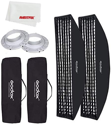 Godox - Caja Blanda con Rejilla Rectangular de Panal de Abeja para Foto estroboscópica, Flash de Estudio, Montaje de Caja de luz Bowens, 30 x 120 cm, 2 Unidades