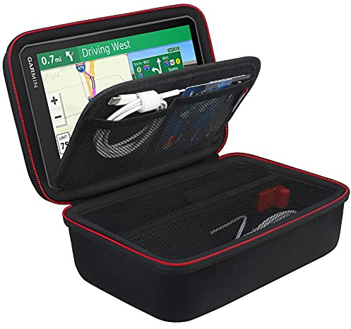BOVKE GPS Tasche für 6-7 Zoll TomTom Pkw-Navi GO Classic 2nd/GO Expert Plus/GO Navigator/GO Classic Lite/GO Professional 2. Generation/GO Advanced, Garmin DriveSmart 76/66, Camper 795, Schwarz+Schwarz