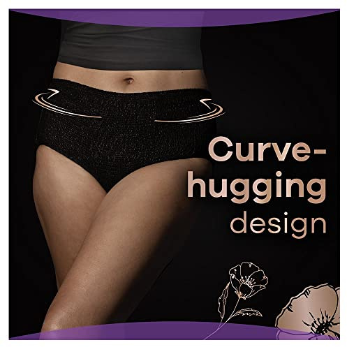 Always Discreet Boutique Incontinence Pants Women, Medium Size, Black, 18 High Absorbency Plus Pants (9 x 2 Packs), Odour Neutraliser, Softness and Protection, For Sensitive Bladder