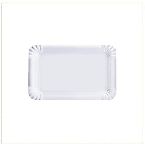 VIRSUS Vassoio di Cartone Bianco per Pasticceria - Pacco da kg. 10 (Circa 133pz) - Formato cm. 20,5x29,5 cm Mis. 4 - Vassoi rettangolari monouso Utilizzabili per servire Dolci, pasticcini, Torte