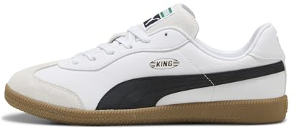 Puma Men's King 21 Indoor Training Soccer Shoes, White- Black-Gum AH22, 9.5 It