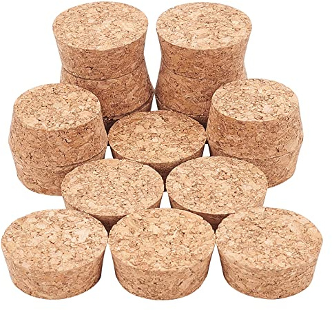 BENECREAT - Tapones de corcho cónicos de madera, tapones de madera blanda Burlywood para artesanías de botellas de cerveza de vino, 43 mm de diámetro