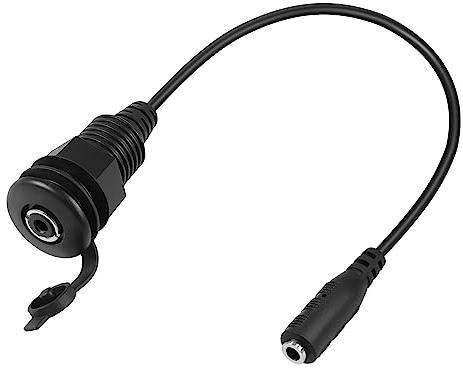 QIANRENON 3.5mm estéreo Rosca fijación Montaje Auto Impermeable Cable 1/8 TRS Hembra a Hembra Embed Montaje Auricular Toma Cable Adaptador, para Extensión Coche RV Mueble 3.5mm Audio Port,30cm/11.8in