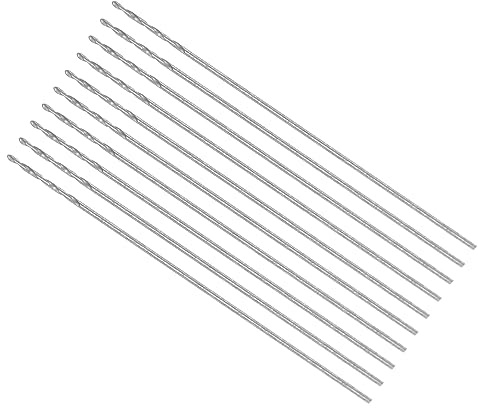 CoCud Micro Taladro Brocas, 0,3mm Diámetro 20mm Total Longitud, 6542 Alta Velocidad Acero Totalmente Rectificado Brocas Helicoidales - para Cobre Metal Madera, 10uds