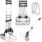 JUPPLIES Carretilla Plegable de Mano Portátil de Aluminio + Cuerda - MAX 75 Kg – 100x40cm Carro de Carga con Ruedas – Carrito de Transporte Compacto para Hogar, Oficina y Viajes.