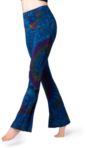 PANASIAM Leggings Batik with Flare, Blue Multicolor, L