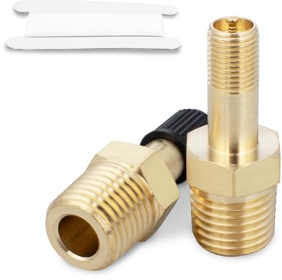 BWINTECH 2 Stück Metall-Messing-Außengewinde NPT Tankventil Korrosionsschutz Schrader-Ventil für Luftkompressor-Tanks