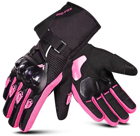 WESTWOOD FOX Guantes de moto impermeables térmicos Guantes de motocicleta de invierno para hombres y mujeres Guantes de motorista con pantalla táctil Forro de terciopelo cálido Guantes de equitación a