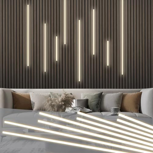 Gaahing 8pcs Recessed Linear Lighting Fixtures 200/5.08M, 3000K Warm White LED Strip Light Kit with Touch Control & Self-Adhesive – Easy Installation for Slat Wall Panels, Under Cabinet