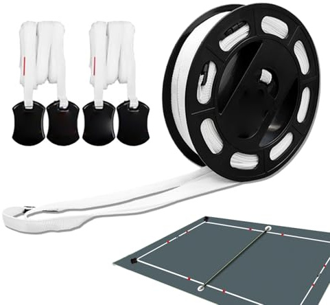 Generico Linee di Delimitazione del Campo da Tennis - Griglia da 240x528 Pollici, Nastro per Marcatura da Badminton, Kit di Layout Multi-Sport, Robusta Attrezzatura da Esterno | Affidabili per Campi