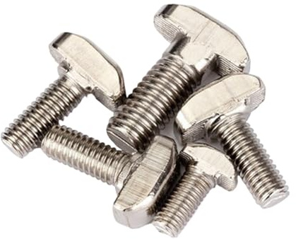 100 stycken industriella aluminiumprofiltillbehör, T-skruvar, fyrkantsrörshållare, hammarskruvar, M6/M8 kolstål, förnicklade (M6 x 20)