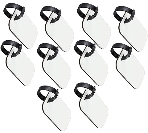Stylebest Sublimation Bagage Tag Set 10st Hållbara Iögonfallande Tomma Taggar för Personliga Resor Vit MDF-material (aa)