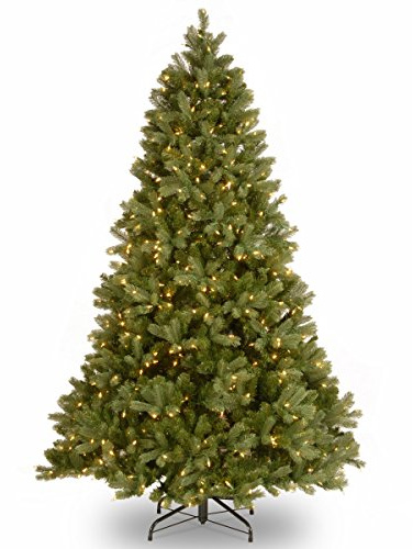 National Tree Company Pre-Lit 'Feel Real' Artificial Full Downswept Christmas Tree, Green, Douglas Fir, Dual Color LED Lights, 7.5 feet