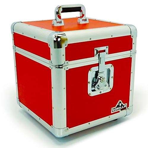 Gorilla LP 12 Vinyl Record Box Storage Flight Case Red