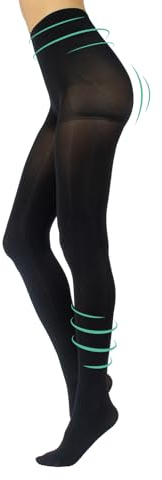 CALZITALY Collant en Microfibre Opaque Compression 8 mm/Hg, Collant de Contention et Gainant | Noir | S, M, L, XL | 100 DEN | Made in Italy (M, Noir)