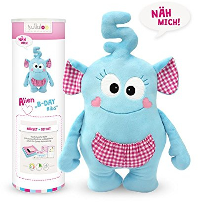 Kullaloo Materialset Alien „B-Day Bibs“ (türkis/rosa-kariert) (DE/EN)