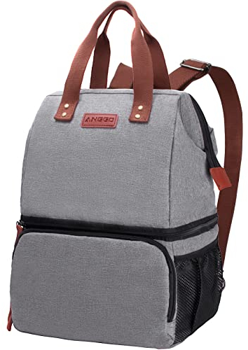 ANGGO Kühltasche Picknicktasche, 20L Kühlrucksack Thermotasche Grosse Kapazität Wasserdicht und Auslaufsicher, Doppelschicht Cooler Bag Isoliertasche für Strand, Picknick, Camping, BBQ, Wandern