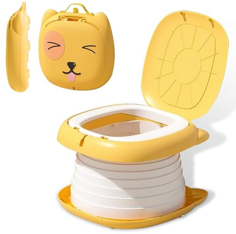 Sedile WC per Bambini, WC Pieghevole per Bambini, Vasino Pieghevole da Viaggio Portatile, Viaggio in Campeggio o uso Domestico con Borsa di Riserva usa e Getta