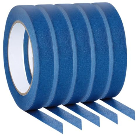 Healeved Ruban De Masquage Pour Peinture 5 Rouleaux De 1 Cm x 20 m Ruban De Masquage Fin Pour Murs Et Voitures Fournitures De Peinture Pour Décoration Et Bricolage