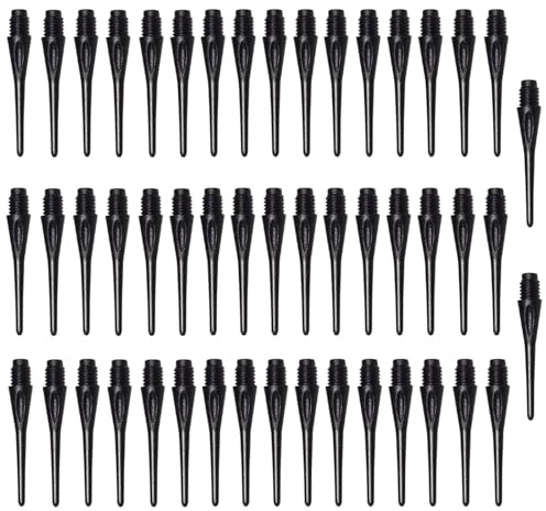 DHWEKU 50 Pezzi Punte 2ba per Freccette, Punte per Freccette, Punte per Freccette in Plastica Morbida Professionale, per Bersaglio Elettronico,Nero