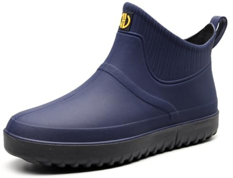AUXDIQ Bottes de Pluie Femme Homme Bottes de Jardin Imperméables Confort Chaussures de Pluie, Bleu Marine, 40 EU