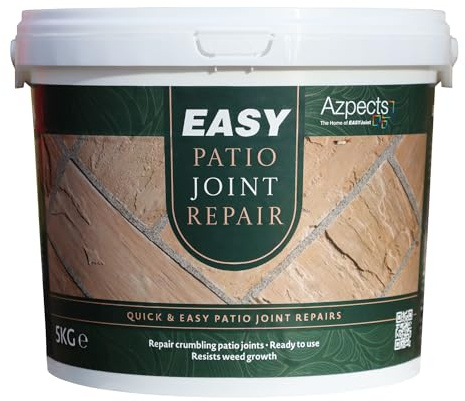 EASYPatio - Patio Joint Repair for Outdoor Use on Patios, Paths & Pavements. 5kg Strong & Durable Water-Activated Ready Mixed Joint Filler Compound for Repair of Garden Slabs. Resists Weed Growth.