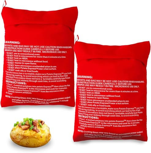 Microwave Potato Bag - Red Potato Microwave Baking Bag | Reusable Potato Cooker Pouch | Corn Baked Pouch Bag, Baked Potato Microwave Bag, Time-saving Roasted Potato Cooker Bag For Potatoes Yam Corn