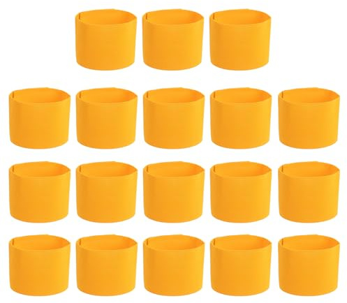 PATIKIL Brassard de Capitaine de Football, 18 pièces Brassardsélastiques pour Le Football Brassardsde Sport pour Jeunes et Adultes Équipe de Football Entraînement Or
