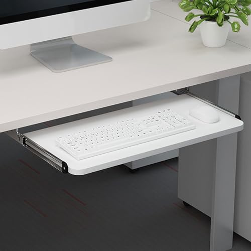 Unikicool Support Clavier Ordinateur,Tiroir à Clavier sous Le Bureau,Support Clavier Souris,Support Coulissant pour Clavier Et Souris,Plateau De Clavier Extensible sous Le Bureau,pour Maison