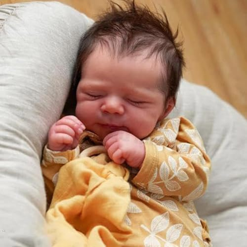 RXDOLL Asleep Reborn babydockor silikon helkropp 45 cm realistisk nyfödd babydocka verklighetstrogen bebisflicka anatomiskt korrekt spädbarn dockor leksak födelsedagspresenter för barn i åldern 3+