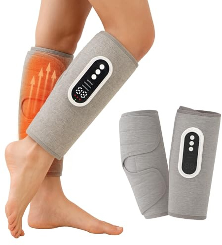 HubiCare Appareil de massage des jambes avec compression d'air et chaleur, 3 niveaux d'intensité, rechargeable USB-C, appareil de massage silencieux du mollet pour la relaxation et la circulation