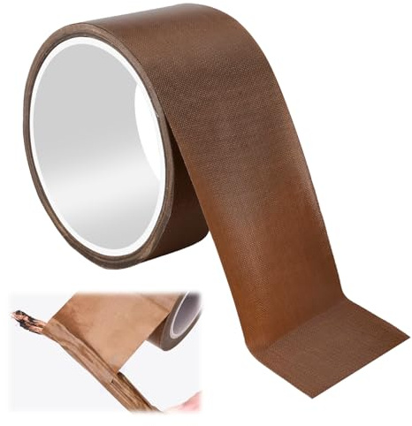 Alta Temperatura Nastro in PTFE,50mmX10m Nastro Adesivo Alte Temperature,Spesso 0.13mm,Nastros Adesivos in PTFE per Macchina Sottovuoto,Alte Temperature,PTFE Adesivo,Sigillatura Manuale e a Impulso