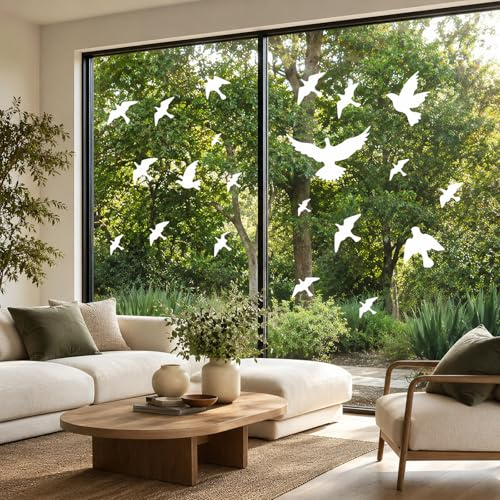 ARYIMYDP 12 Piezas Pegatinas Ventana Anti Pájaros, Pegatinas Forma de Pájaro para Cristal, Adhesivos Protección Aves Evita Colisiones, Protección para Ventanas y Puertas de Cristal Hoga