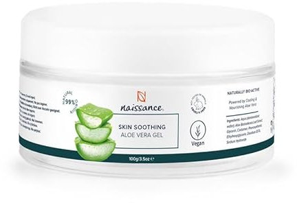 Naissance Gel di Aloe Vera(No. 707) 100g - Rinfrescante, Lenitivo e Idratante, Doposole, per Tutti i Tipi di Pelle, Viso, Corpo e Capelli