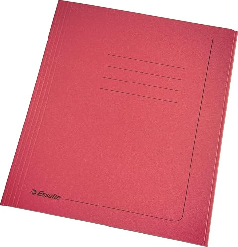 Esselte MANILLA, 25 pezzi Cartelline 3 lembi A4 espandibili, Cartoncino 295 gr, 25 x 35 cm, 100% riciclato - Rosso