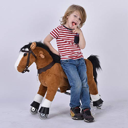 UFREE Horse Action Pony, Gehpferd Spielzeug, Schaukelpferd mit Rädern Schwindlig Reiten für Kinder im Alter von 3 bis 6 Jahren
