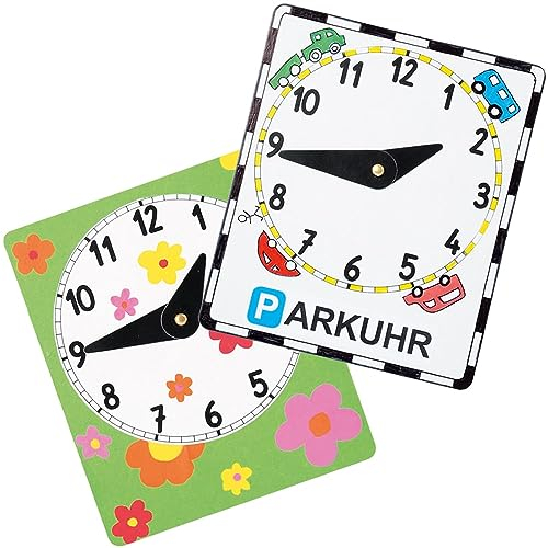 matches21 HOME & HOBBY Uhr Lernspiel DIY Karton Bastelset für Kinder bis 6 Jahren mit 2er Set Lernuhren zum Selberbasteln