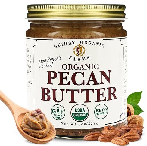 USDA Certified Organic Pecan Butter, Handmade, Small batches, Keto Friendly, Gluten Free, All Natural, made of Organic Pecans, and Sea Salt, no other additives! NO SUGAR ADDED