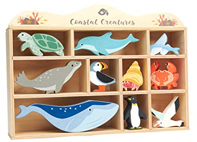 Tenderleaf toys Engaging Wooden Animals for Imaginative Playtime sustainable wooden animals (Coastal Animals)