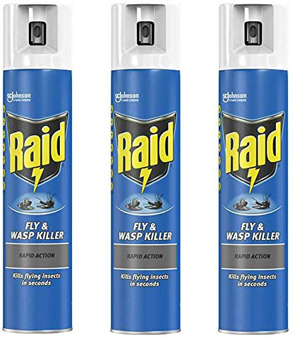 3 x 300ml Fly & Wasp Killer Spray Pest Control Indoors Outdoors